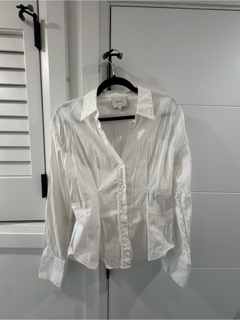 Reformation White Button-Up Blouse